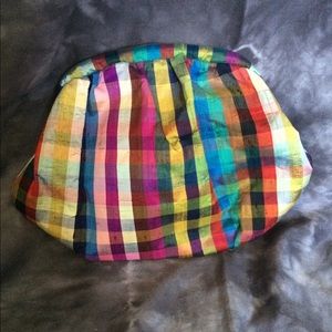 🌈 plaid clutch purse